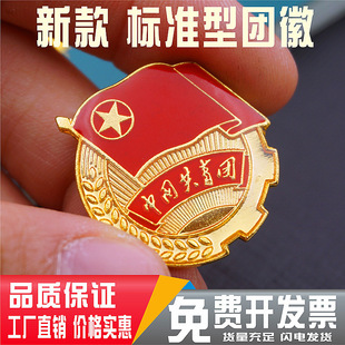 New standard Communist Youth League emblem crystal drop plastic magnet emblem student emblem badge magnet butterfly buckle pin