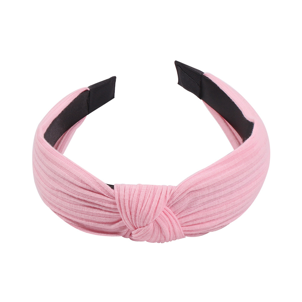 Hot Vintage Hair Hoop Fabric Wide-end Knotted Hair Accessories Headband Women display picture 6