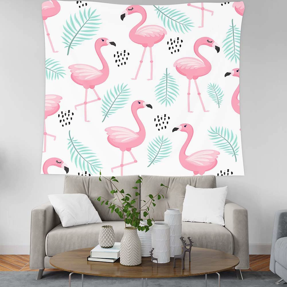 Широкая большая дверь трансграничная Мода 3D печатные домашние гобелены настенные украшения для стен Фламинго