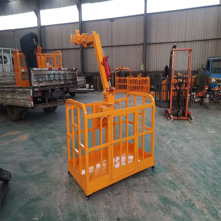 新款高空操作旋转吊车吊篮可调节角度方便使用外墙清洗安装吊筐|ms