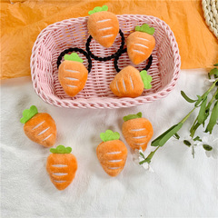 Japanese-style girl heart cute plush carrot brooch hair clip set packaging decoration pin soft adorable Korean-style accessory