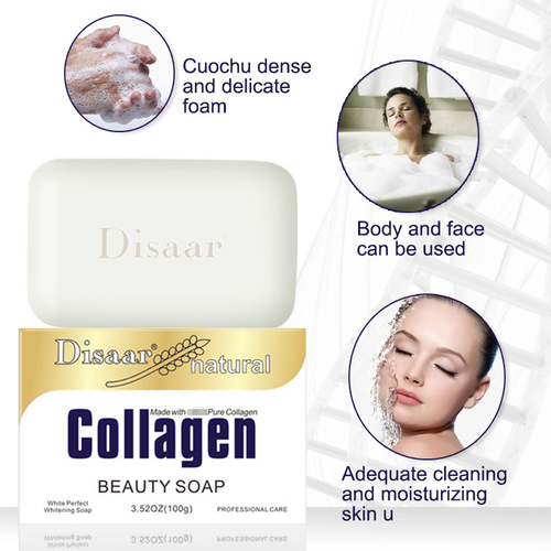 Disaar Cross-border Collagen Handmade Soap Cleansing Facial Soap Brighten Shrink Pores Essential Oil Soap Wholesale Soap
