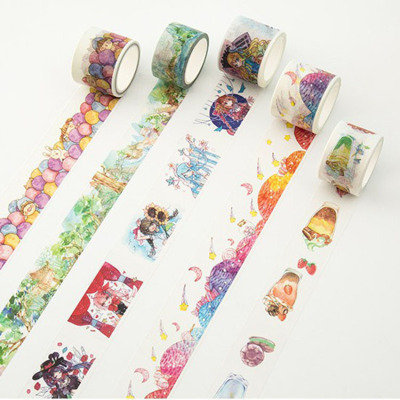 创意复古风人物彩色胶带纸染手帐可分装礼品赠品福袋和纸胶带包邮|ru