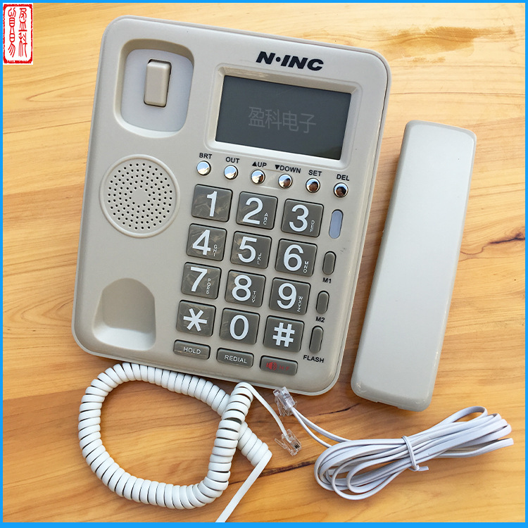 英文外贸KX-719来电显示电话机 家用商务办公固定座机酒店立体白