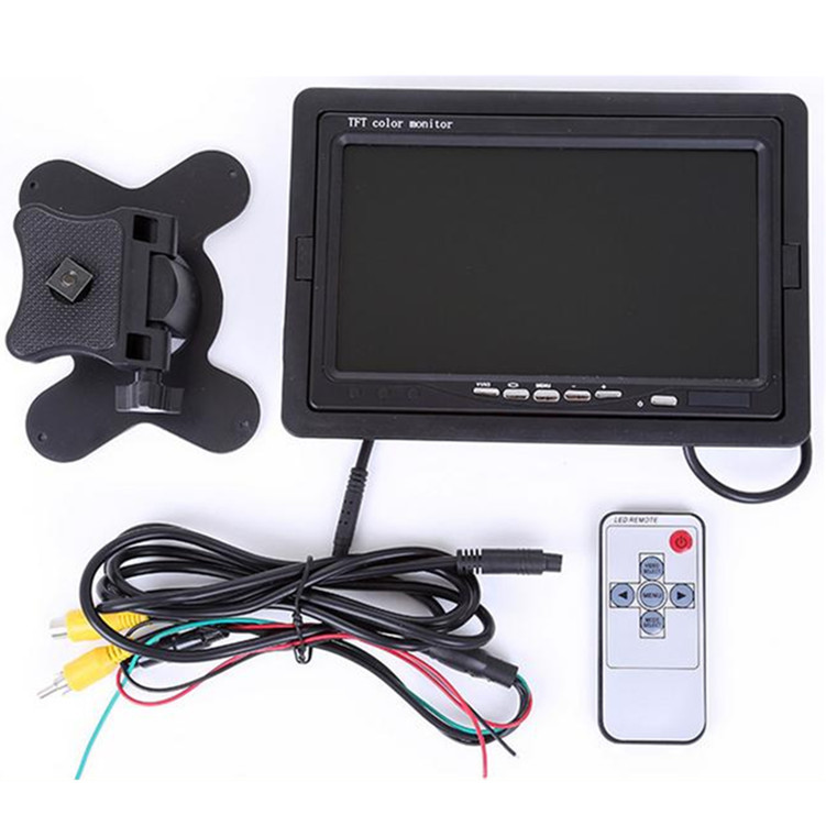 7寸车载显示器支架台式立式高清液晶监示器12-36V带倒车功能影像