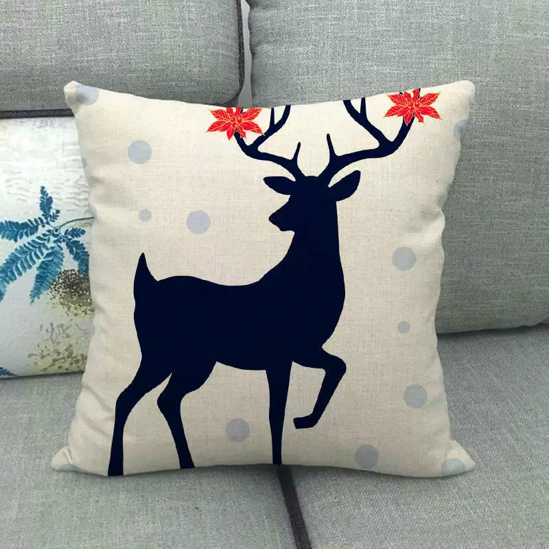 Монхромная рождественская подушка Liney Казе Facal Cushion Amazon Explosion Home 787