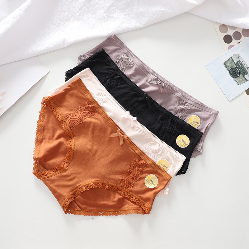 Autumn and winter new high quality Soft Daily 60 Mogur girl underwear yuan cute bag hip tripage trousers