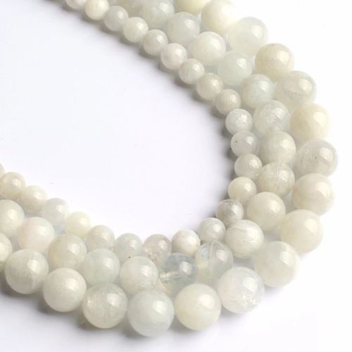Natural Blue Moonlight Moonstone Bead Strand Bead Half-finished Bracelet x'l DIY Accessory Supplier Direct Sale Wholesale