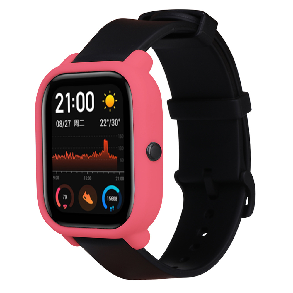 Suitable for Huami Amazfit GTS silicone protective case, solid color anti-drop and scratch-resistant soft rubber protective cover, soft undefined