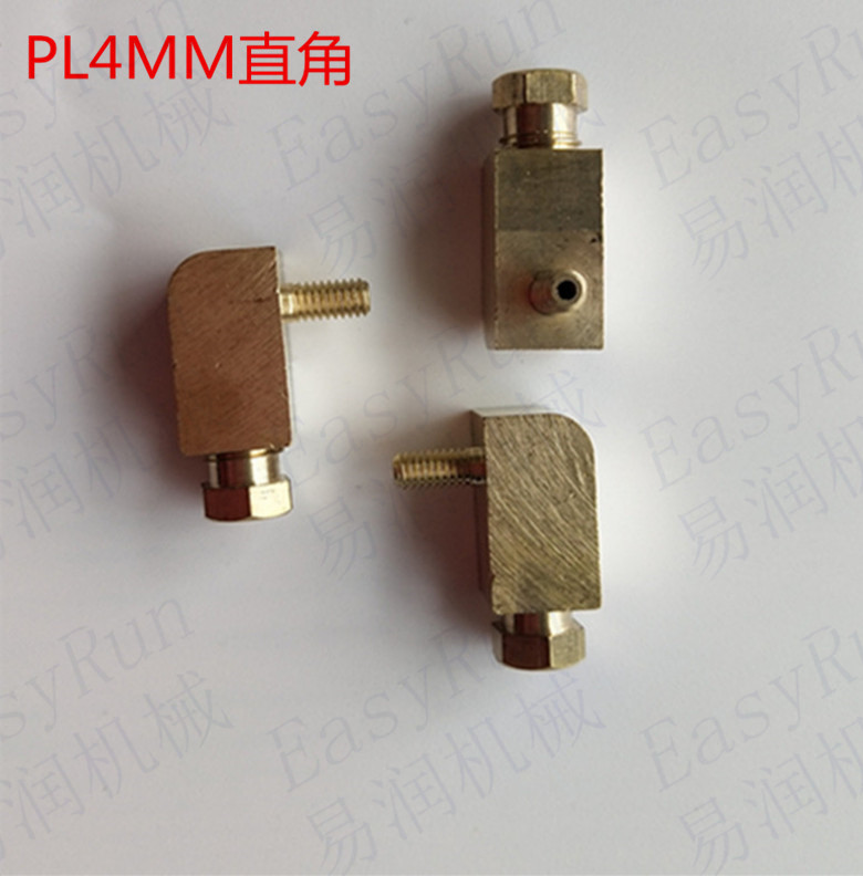 铜内卡外丝接头 卡套直角 公制 M4*0.75 4毫米卡套直角接头分配器