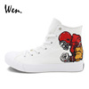 Wen 定制手绘鞋 USA橄榄球美式运动鞋男女帆布鞋高帮板鞋大码47码