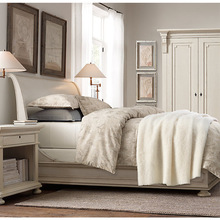 实木雪橇床美式乡村实木白色做旧仿古卧室1.8米床法式雕花儿童床