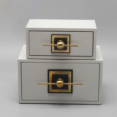 新中式現代創意木銅件首飾盒擺件家居裝飾器皿飾品盒工藝品裝飾品