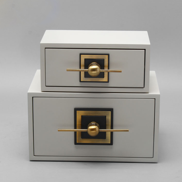 新中式現代創意木銅件首飾盒擺件家居裝飾器皿飾品盒工藝品裝飾品