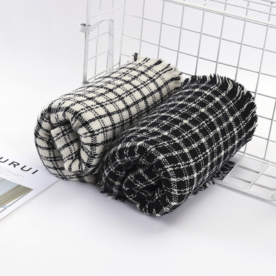 2019新款格子圍巾女冬季加厚保暖披肩秋冬歐美時尚男士仿羊絨圍巾