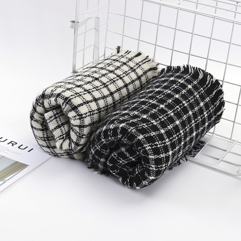 2019新款格子圍巾女冬季加厚保暖披肩秋冬歐美時尚男士仿羊絨圍巾