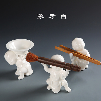 象牙白瓷 德化纯白陶瓷功夫茶具茶宠 茶桌摆件茶玩白瓷工艺品代发|ms