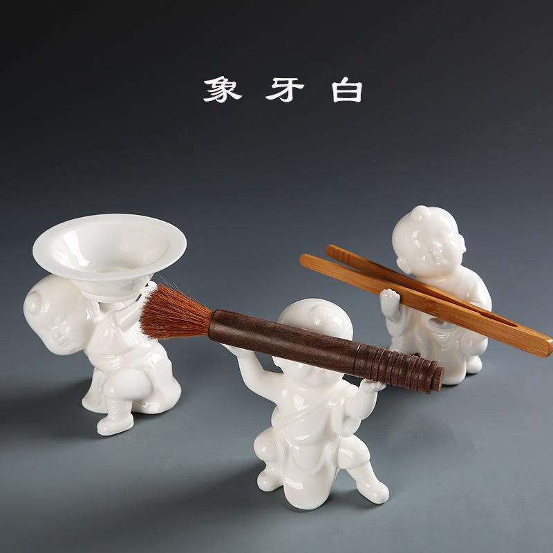 象牙白瓷 德化纯白陶瓷功夫茶具茶宠 茶桌摆件茶玩白瓷工艺品代发|ms