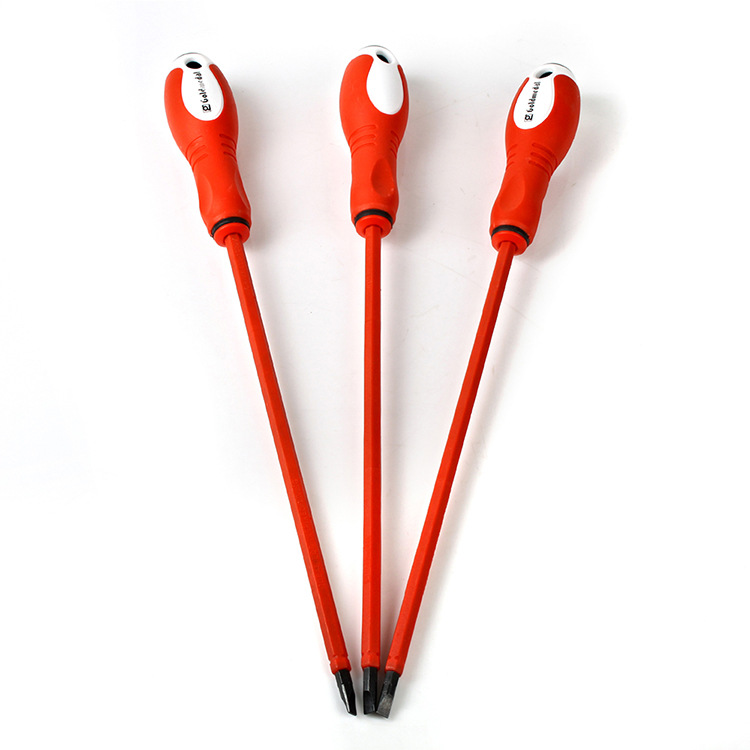 Destornillador eléctrico de doble uso antideslizante de plástico de dos colores de gama alta con aislamiento de pluma con luz doméstica industrial palabra cruzada