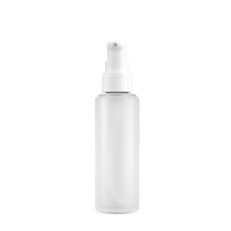 20ml boca de pájaro (bomba de polvo) botella de loción de vidrio esmerilado prensa cosmética sub-embalaje botella vacía de viaje