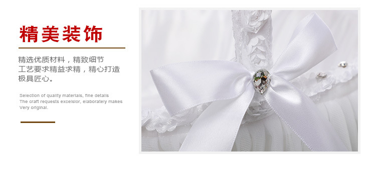 Wedding products, wedding products, wedding products, wedding products, wedding products, Western-style bamboo woven large flower baskets, Chinese wedding props, flower girls, bridesmaids scattering flowers, lace trim baskets, wedding supplies detail image 8
