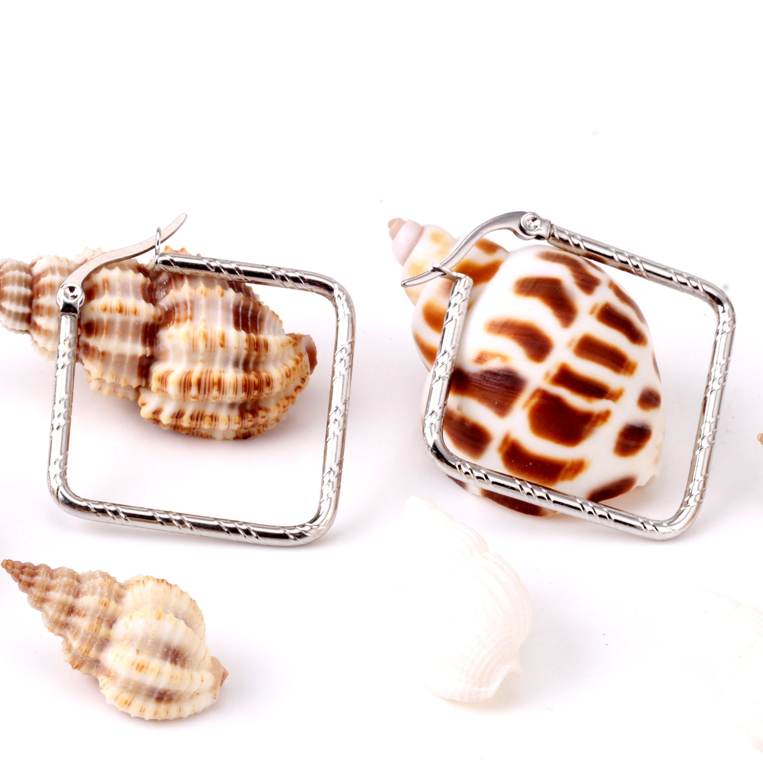 Simple Style Heart Shape Stainless Steel Plating Earrings 1 Pair