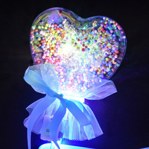 Luminous Magic Wand Rainbow Flash Fairy Wand Five-Pointed Star Pop Ball Love Starry Sky Ball Children's Toy Wholesale