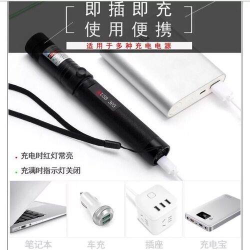 303 rechargeable USB laser flashlight outdoor laser flashlight pointer pen sales indicator pen laser gift