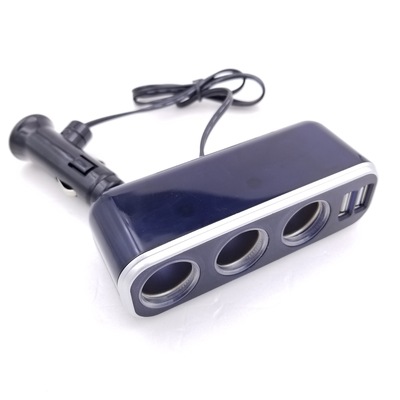 新品/汽车点烟器插座 蓝色发光体 3.1A双USB USB点烟器