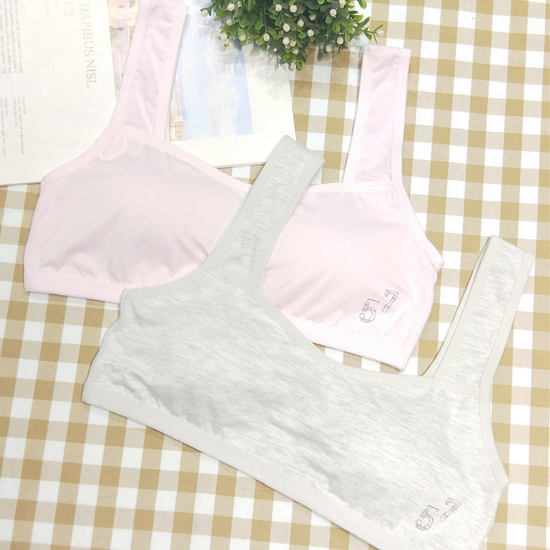 New style wireless girl bra simple and comfortable girl's development period breathable thin touch Cup girl vest
