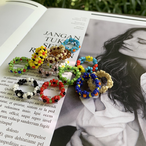 Manufacturer's huge discount, handmade flower ring, Mi Zhuhyunya style Korean internet celebrity iu same style ring for women