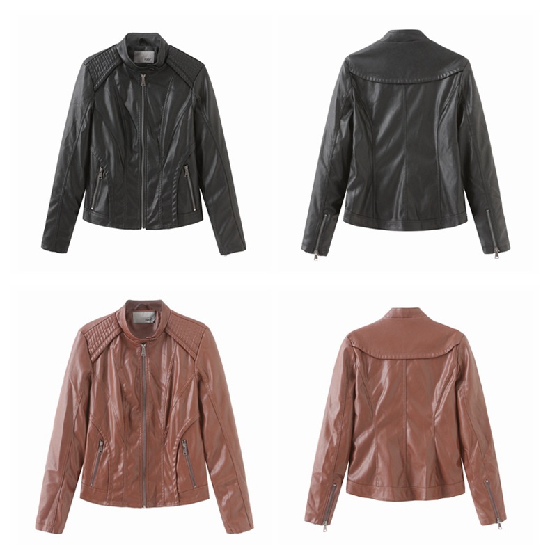 long-sleeved zipper PU leather motorcycle jacket nihaostyles wholesale clothing NSNXH85626