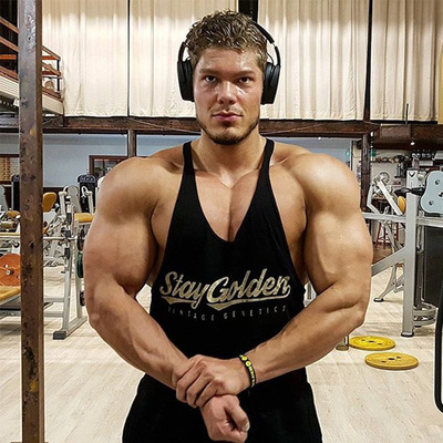 2019夏季歐美新款背心 純棉舒適男款運動健身背心 戶外休閑背心男