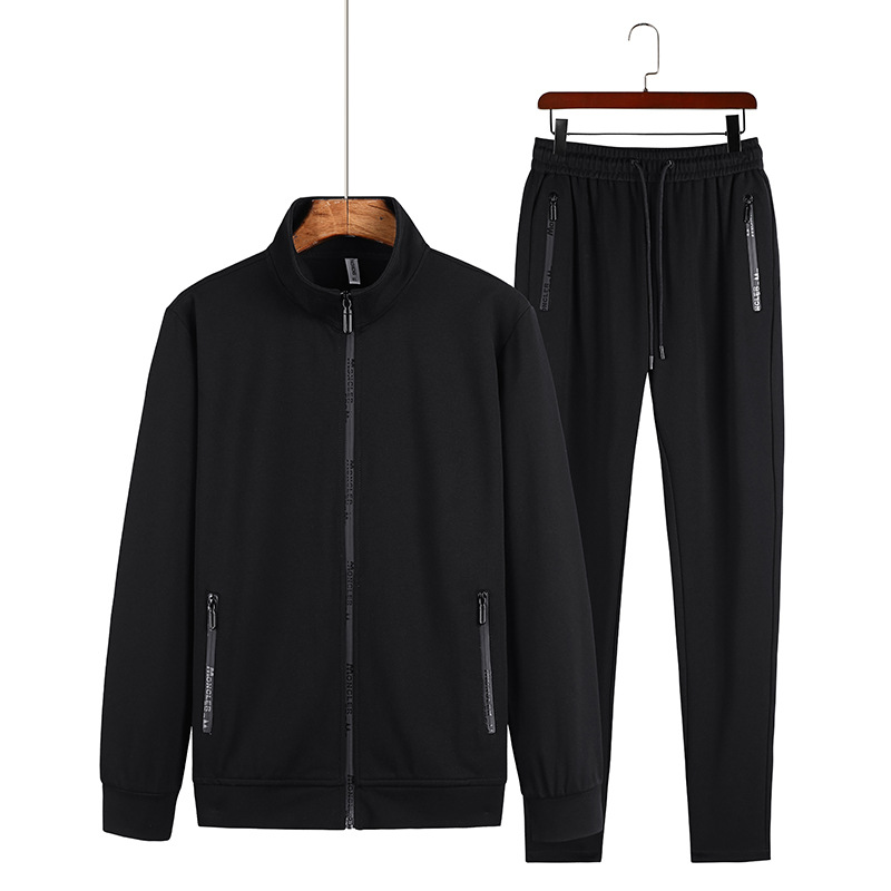 2019 Autumn and winter new pattern Men's motion suit Solid trousers Long sleeve suit LOGO customized direct deal