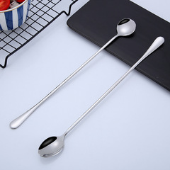 430 stainless steel extended handle ice spoon milk tea spoon dessert spoon bar spoon coffee stirring spoon hotel supplies