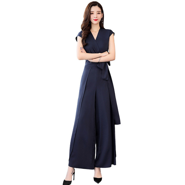 Fashion pants two-piece suit new one-piece wide-legged pants 