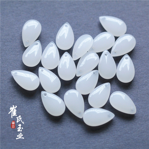 Cui's Jade Industry Czech Glass Milky White Petal DIY Material Wholesale