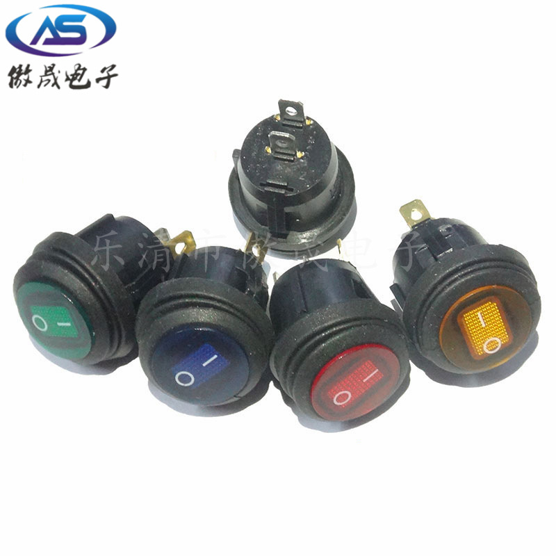 KCD2圆形开关 2档3脚连体防水船型开关 10A 250V 圆型电源开关