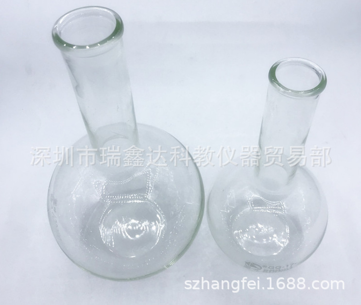 长颈平底烧瓶250ML 平底长颈烧瓶 加厚蒸馏烧瓶 单口烧瓶普通口