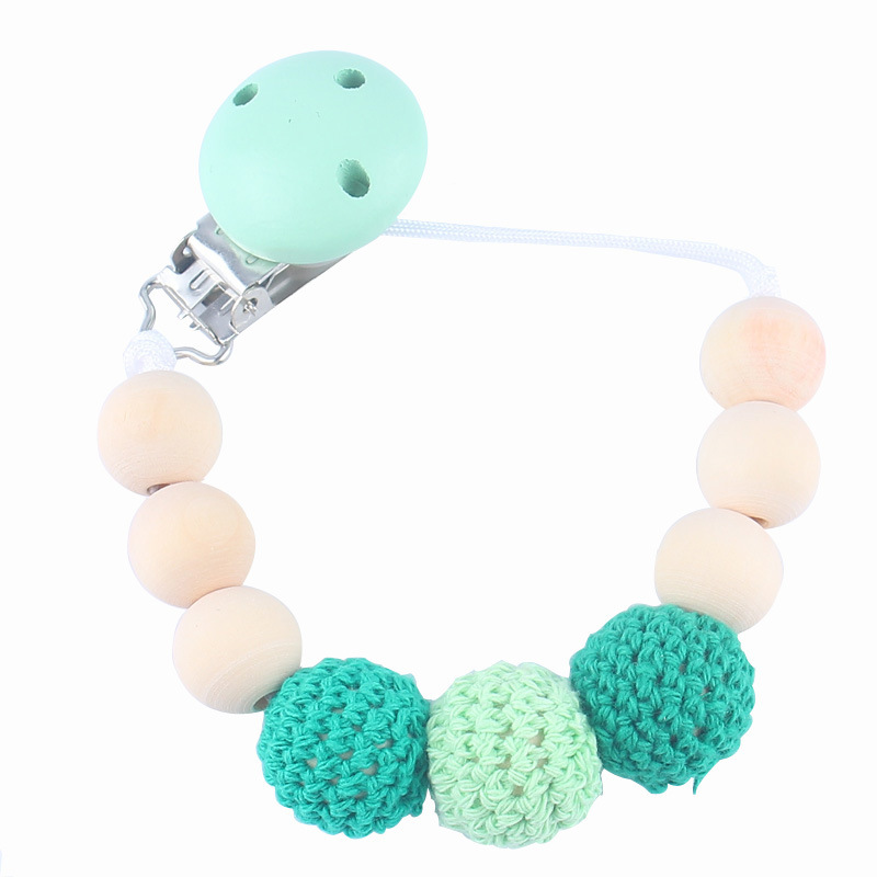 Bebé chupete clip de seguridad de madera cadena de chupete cadena anti-caída bebé suministros maternos e infantiles DIY cadena anti-perdida