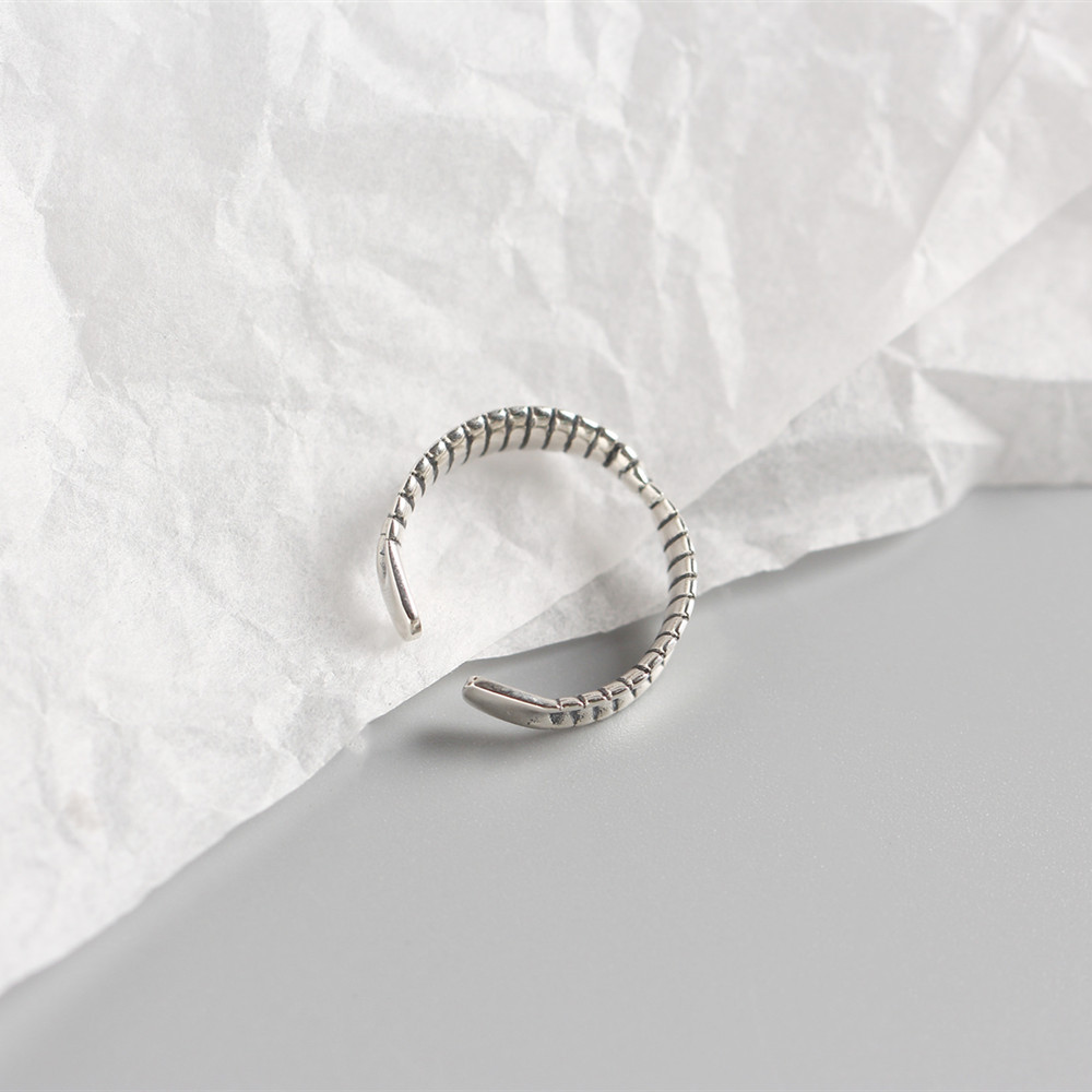 Korean New Zealand pattern retro S925 sterling silver Mobius open ring