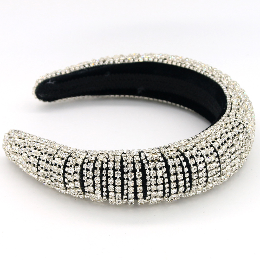 Grenz Überschreitende  Exquisite Luxus Europäische Und Amerikanische Barock Mode Haarschmuck Stirnband Voller Strass Stirnband Zubehör Psb02 display picture 5