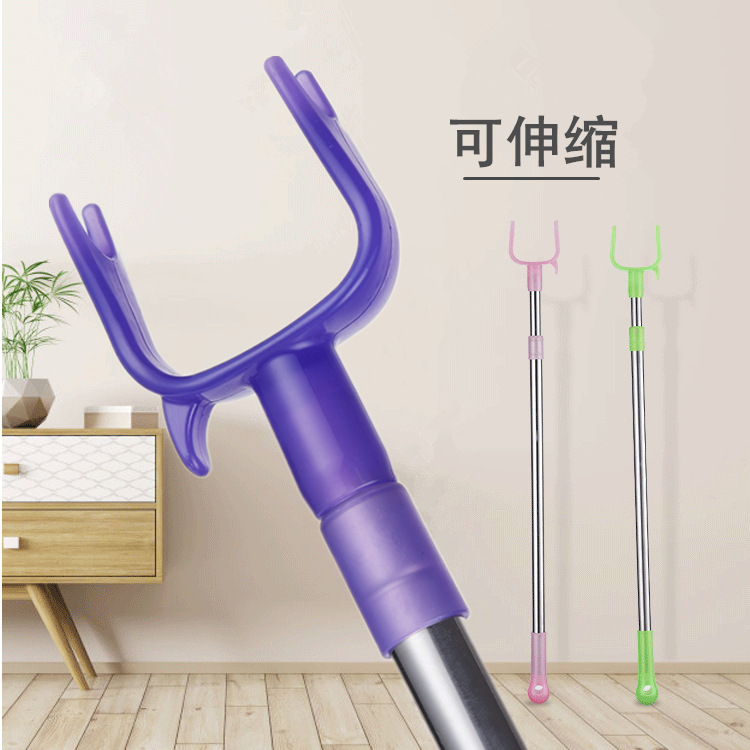 不锈钢衣叉可伸缩加长撑衣晾衣杆厂家直销阳台晒衣挑衣晾衣架杆