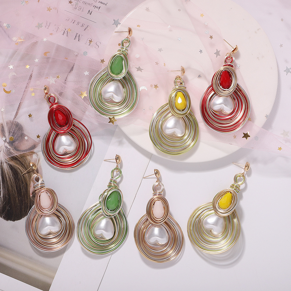 Bohemian Fashion Alloy Gem Earrings display picture 6