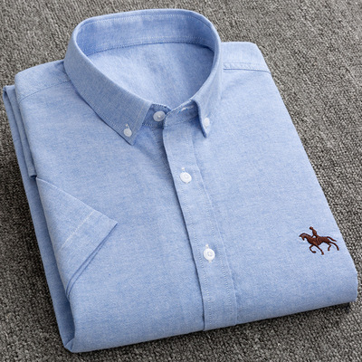 Men's Short sleeved shirt Oxford pure cotton Thin section leisure time Self cultivation half sleeve shirt Manufactor Direct selling One piece On behalf of