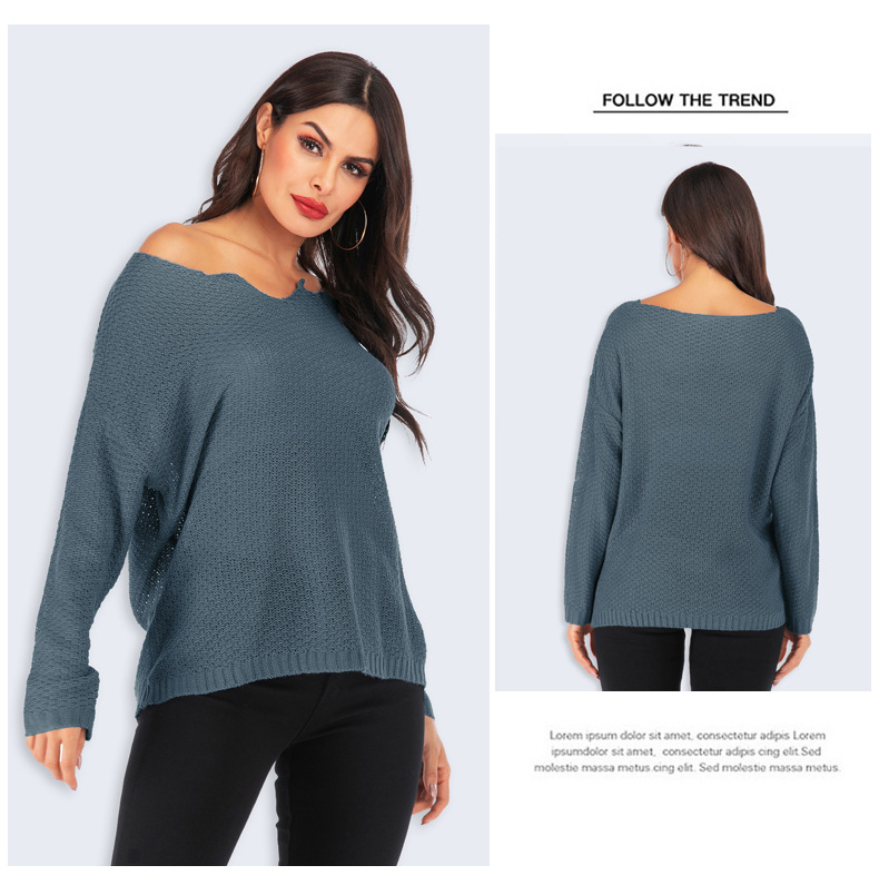 spring and summer new women s long-sleeved V-neck pullover  NSYH19613