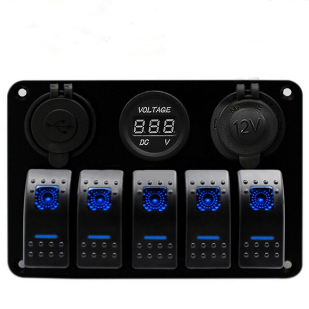 房车轮船游艇适用5位面板组合开关5PIN ON-OFF