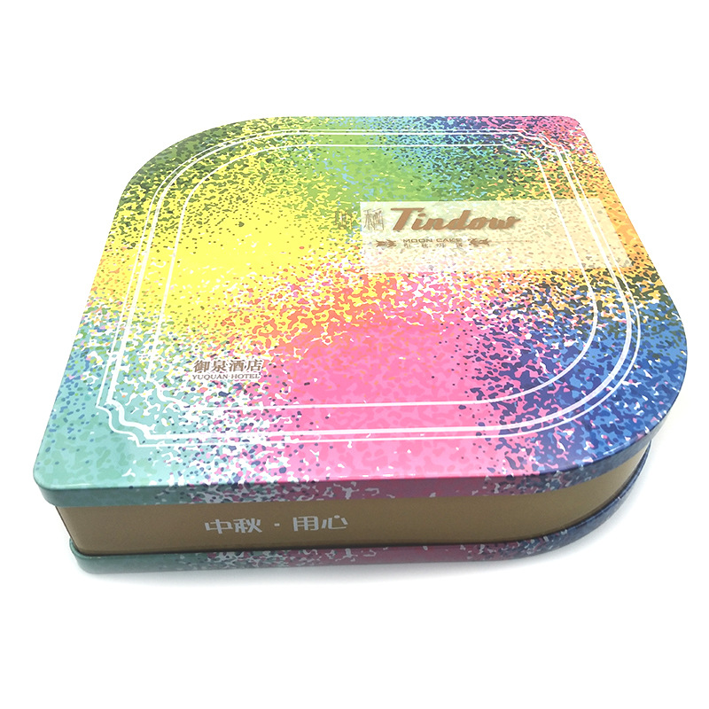 食品中秋月饼铁盒 热销通用月饼铁罐包装菱形罐4个装饼干铁盒定制