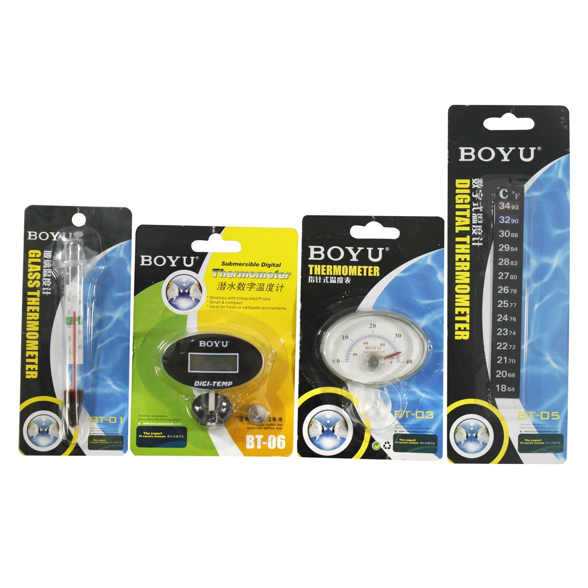 Термометр для аквариума Boyu Аквариумный ртутный термометр Адсорбционный Тип Стеклянный термометр для аквариума