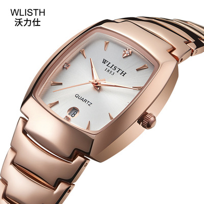 Wo Shi /WLISTH Couple watches fashion man watch Noctilucent watch lady steel strip watch wholesale